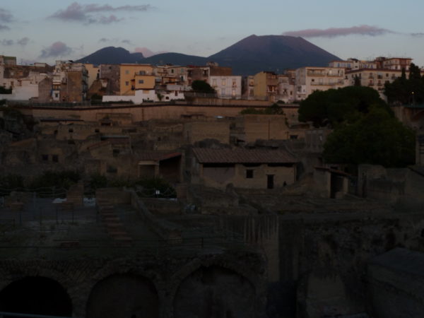 View of Herculaneum with Ercolano and Mt. Vesuvius in the background || photo by Jessica Spiegel, all rights reserved, may not be used without permission
